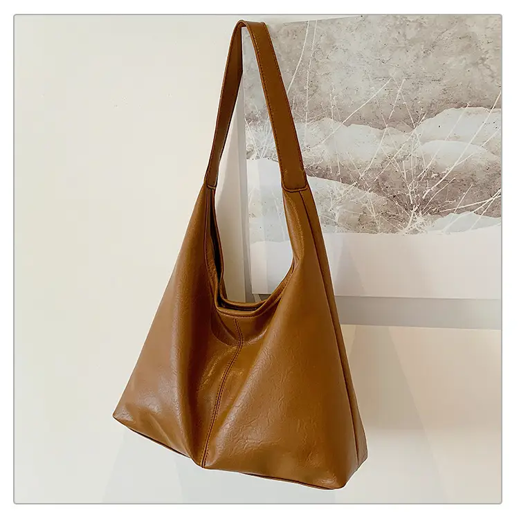 Brown Leather Tote Bag for Women, Large Capacity, Retro Design — feature 32