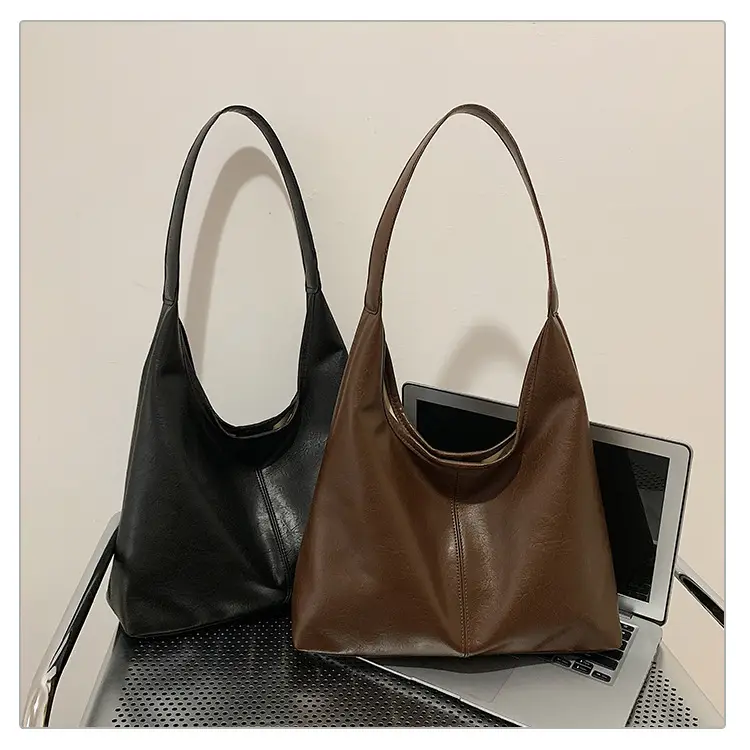 Brown Leather Tote Bag for Women, Large Capacity, Retro Design — feature 34