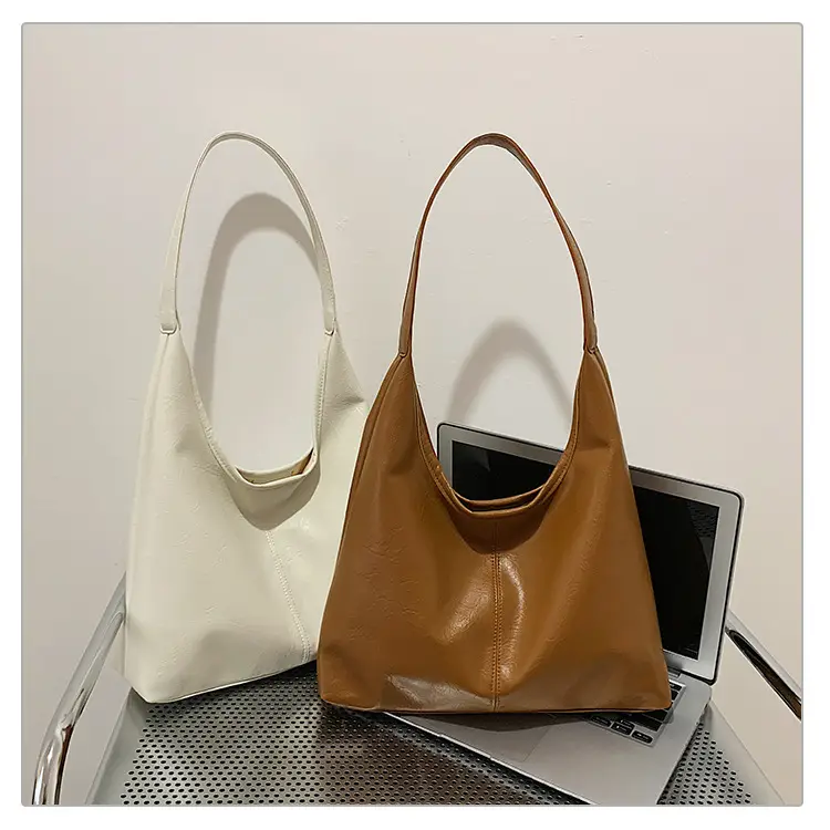 Brown Leather Tote Bag for Women, Large Capacity, Retro Design — feature 35