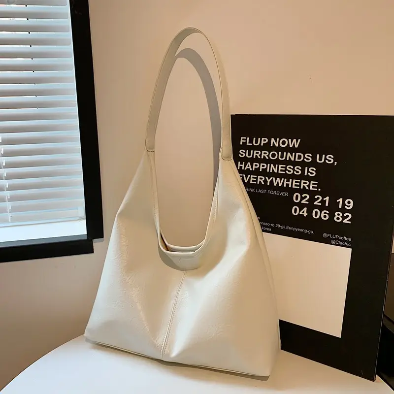 Brown Leather Tote Bag for Women, Large Capacity, Retro Design - Image 2