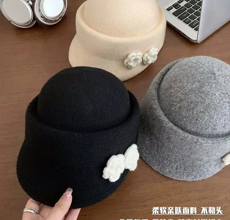 Alpaca Fleece Flower Hat for Women Winter Casual — feature 13