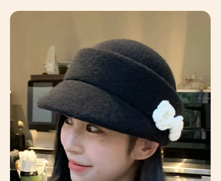 Alpaca Fleece Flower Hat for Women Winter Casual — feature 16