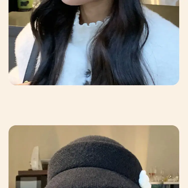 Alpaca Fleece Flower Hat for Women Winter Casual — feature 17