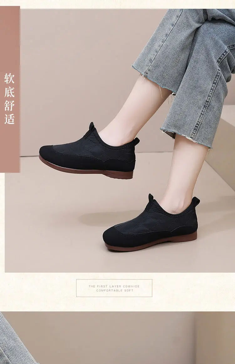 New Winter Cotton Shoes for Women, One-Piece Drop Shipping, Fleece-Lined, Thickened, Warm, Soft-Soled, Patchwork Leather Surface, Mom's Snow Boots — feature 20