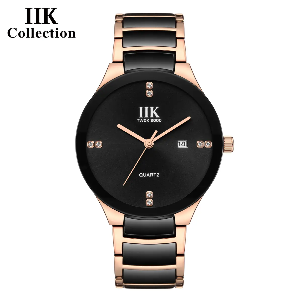 IIK Men's Quartz Watch Black Stainless Steel - Image 4