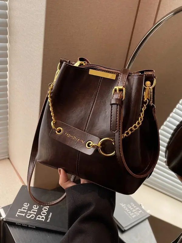 2026 Black Crossbody Bag with Gold Chain