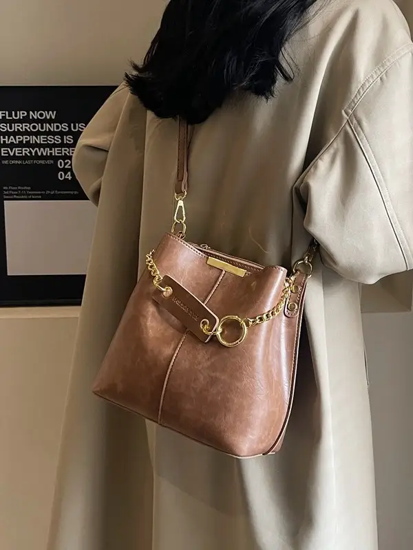 2026 Black Crossbody Bag with Gold Chain