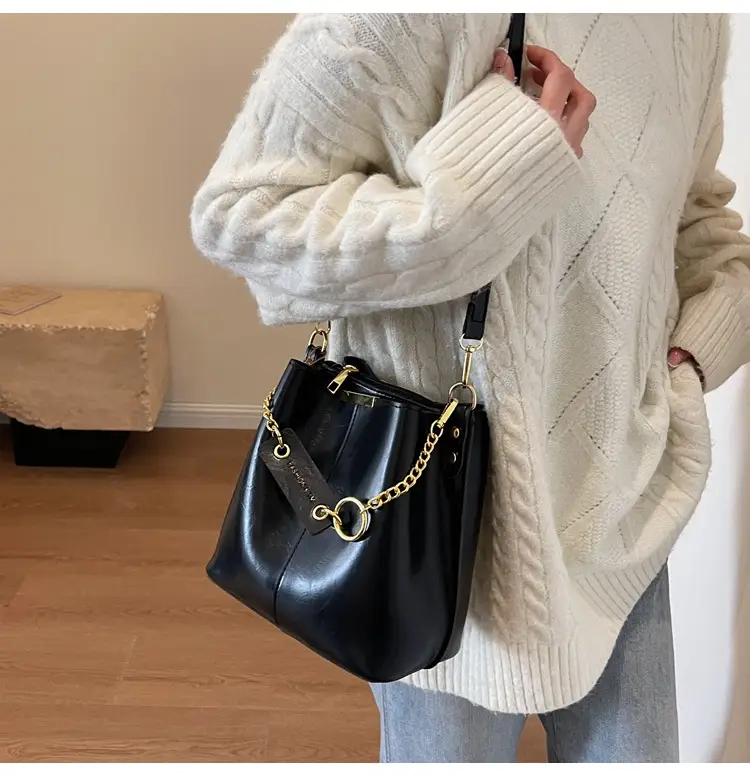 2026 Black Crossbody Bag with Gold Chain — feature 13