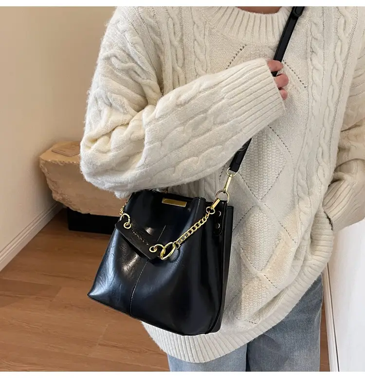 2026 Black Crossbody Bag with Gold Chain — feature 17
