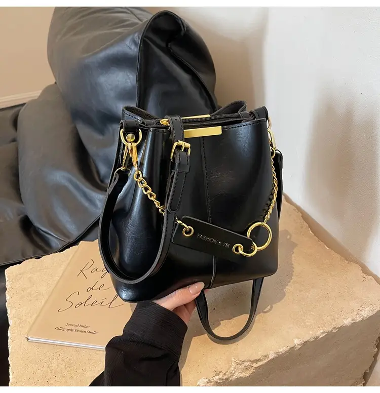 2026 Black Crossbody Bag with Gold Chain — feature 28