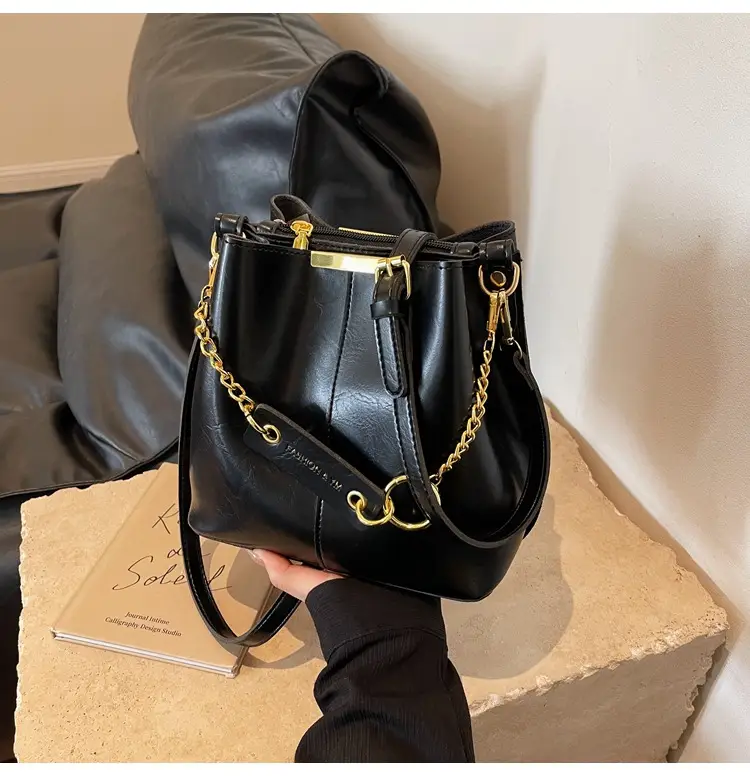 2026 Black Crossbody Bag with Gold Chain — feature 29