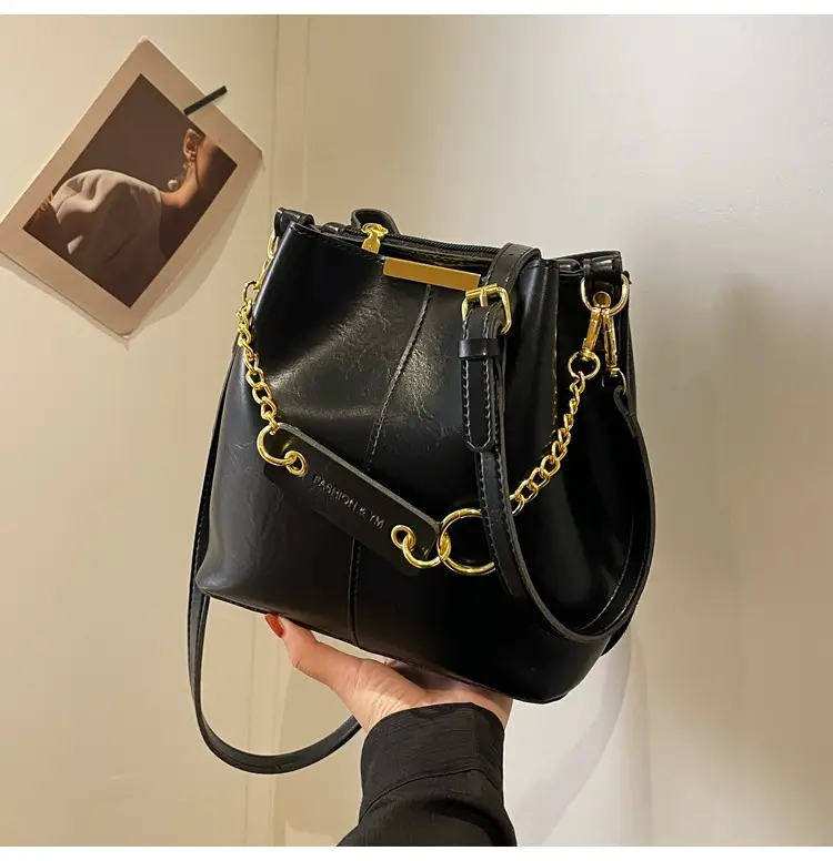 2026 Black Crossbody Bag with Gold Chain — feature 32