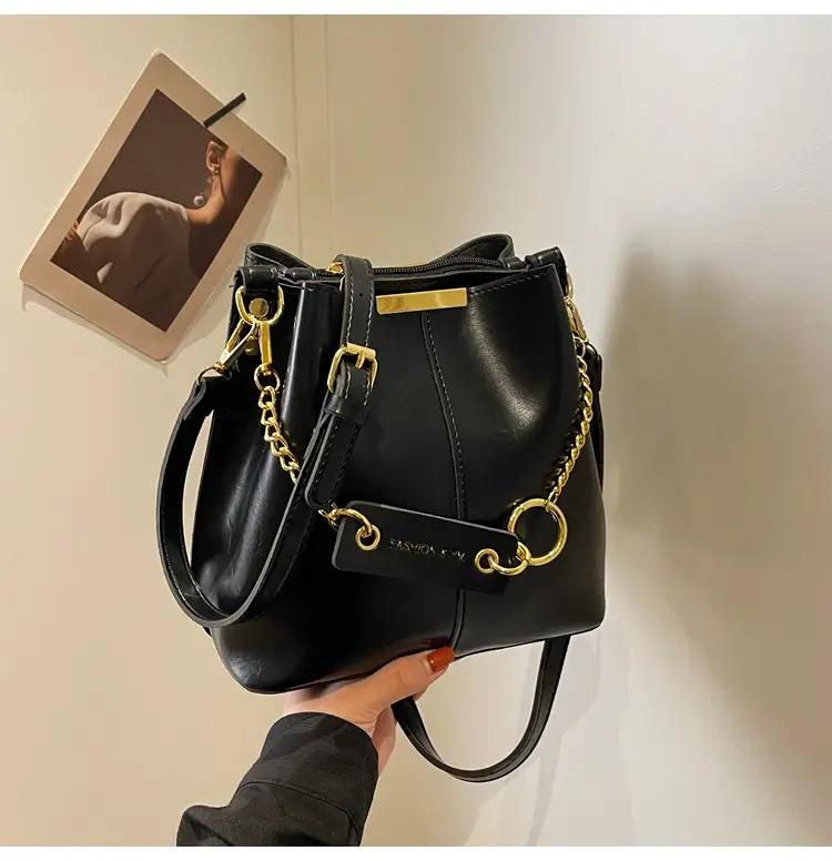2026 Black Crossbody Bag with Gold Chain — feature 33
