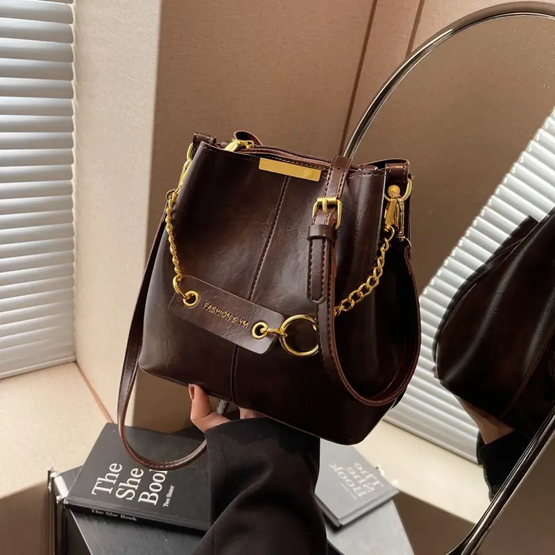 2026 Black Crossbody Bag with Gold Chain