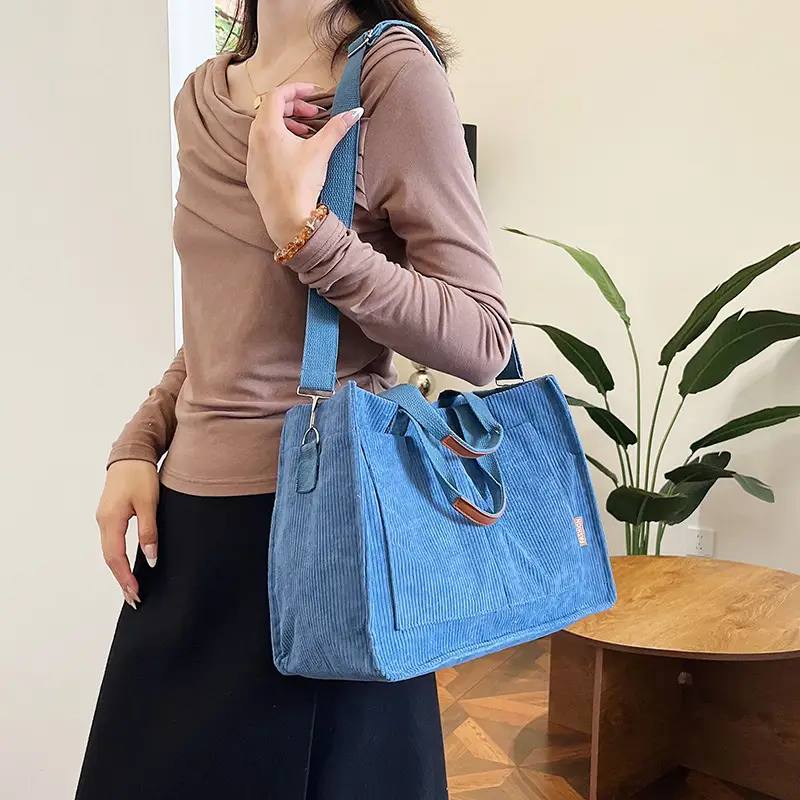 Bag Women's 2022 New South Korea Large Capacity Multi-Pocket Canvas Bag Student Shoulder Crossbody Portable Tote Bag Trendy - Image 6