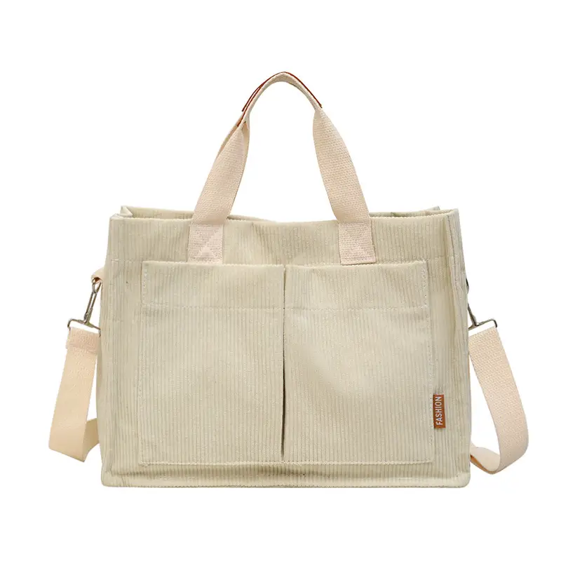 Bag Women's 2022 New South Korea Large Capacity Multi-Pocket Canvas Bag Student Shoulder Crossbody Portable Tote Bag Trendy - Image 9