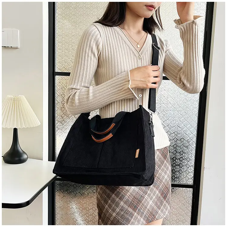 Bag Women's 2022 New South Korea Large Capacity Multi-Pocket Canvas Bag Student Shoulder Crossbody Portable Tote Bag Trendy — feature 11