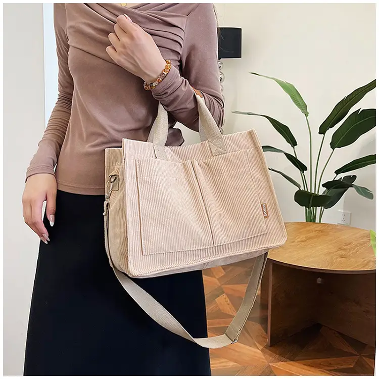 Bag Women's 2022 New South Korea Large Capacity Multi-Pocket Canvas Bag Student Shoulder Crossbody Portable Tote Bag Trendy — feature 14