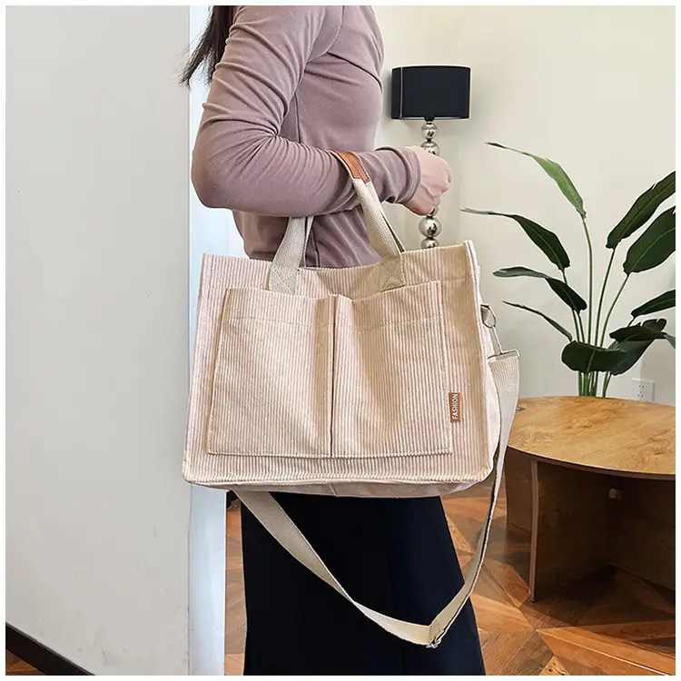 Bag Women's 2022 New South Korea Large Capacity Multi-Pocket Canvas Bag Student Shoulder Crossbody Portable Tote Bag Trendy — feature 16