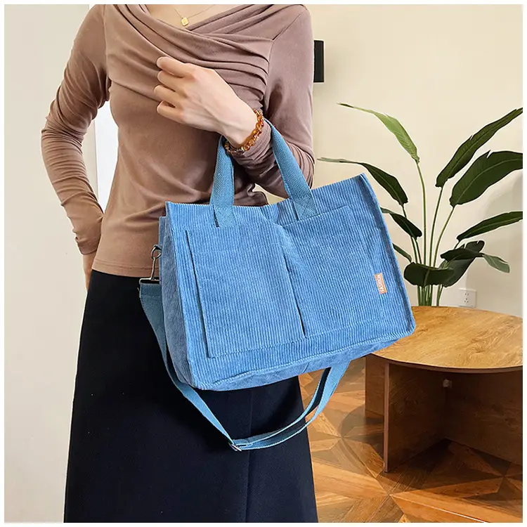 Bag Women's 2022 New South Korea Large Capacity Multi-Pocket Canvas Bag Student Shoulder Crossbody Portable Tote Bag Trendy — feature 21