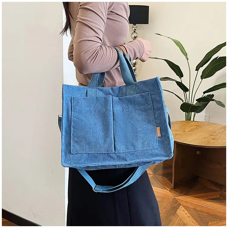 Bag Women's 2022 New South Korea Large Capacity Multi-Pocket Canvas Bag Student Shoulder Crossbody Portable Tote Bag Trendy — feature 22