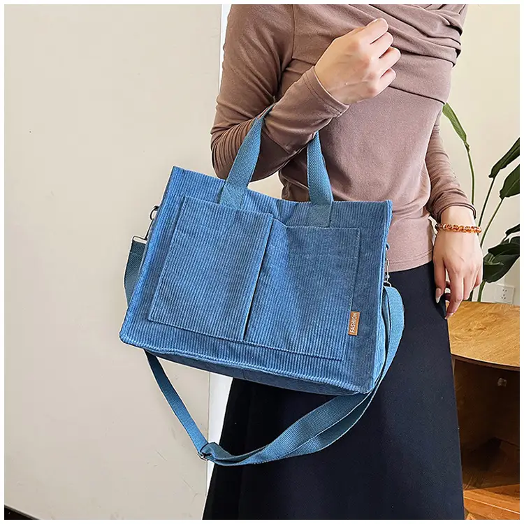 Bag Women's 2022 New South Korea Large Capacity Multi-Pocket Canvas Bag Student Shoulder Crossbody Portable Tote Bag Trendy — feature 24