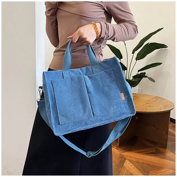 Bag Women's 2022 New South Korea Large Capacity Multi-Pocket Canvas Bag Student Shoulder Crossbody Portable Tote Bag Trendy — feature 25