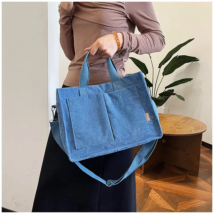 Bag Women's 2022 New South Korea Large Capacity Multi-Pocket Canvas Bag Student Shoulder Crossbody Portable Tote Bag Trendy — feature 26