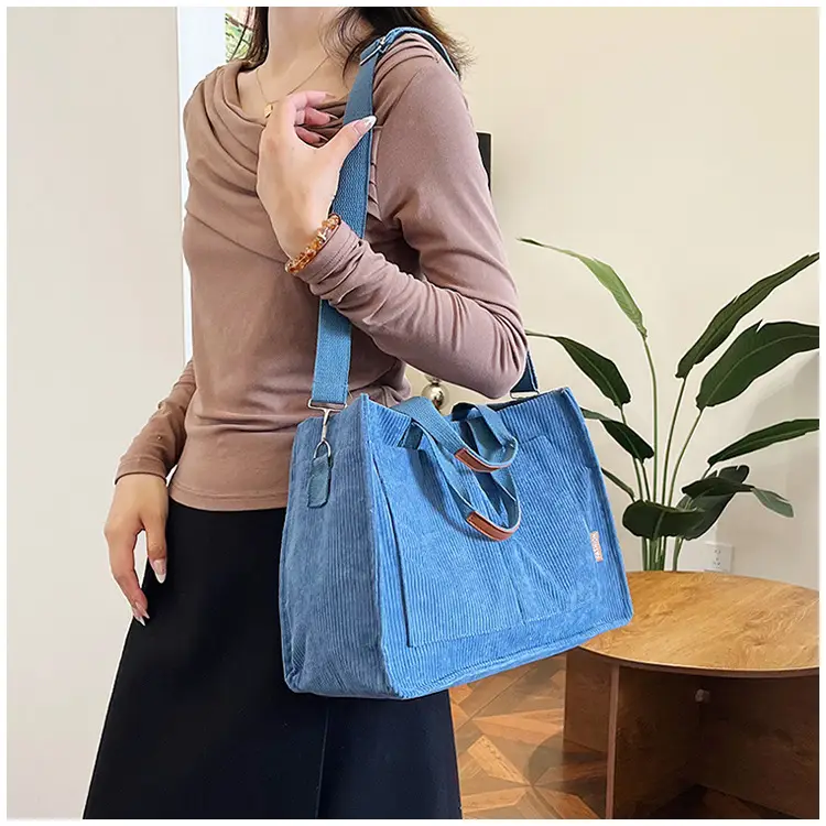 Bag Women's 2022 New South Korea Large Capacity Multi-Pocket Canvas Bag Student Shoulder Crossbody Portable Tote Bag Trendy — feature 27