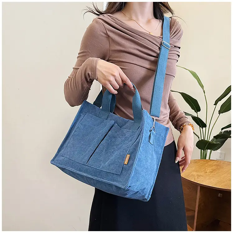 Bag Women's 2022 New South Korea Large Capacity Multi-Pocket Canvas Bag Student Shoulder Crossbody Portable Tote Bag Trendy — feature 29