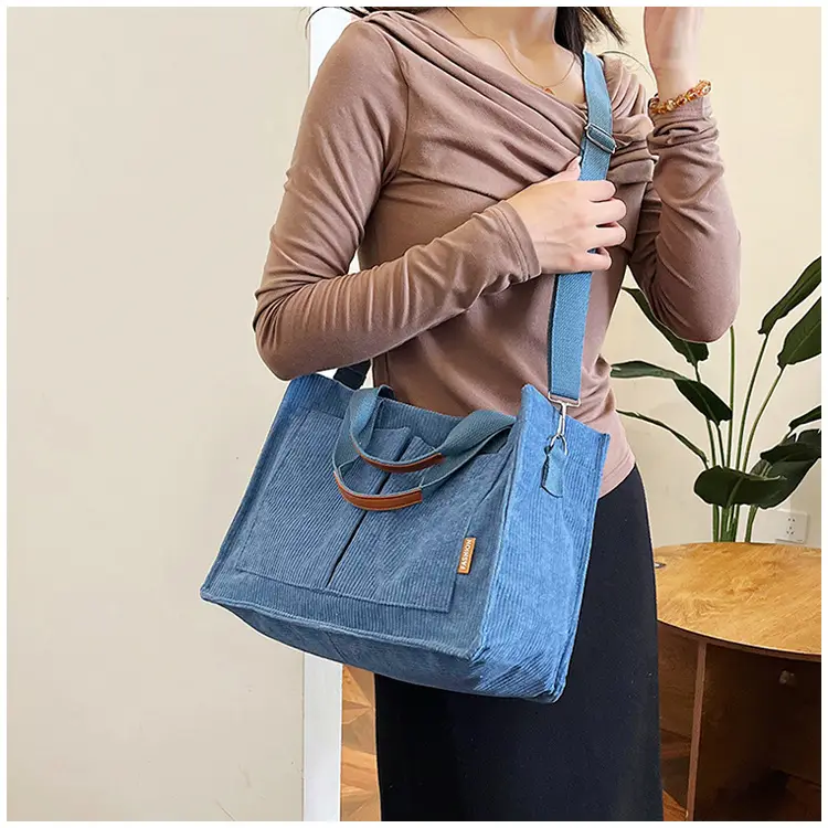 Bag Women's 2022 New South Korea Large Capacity Multi-Pocket Canvas Bag Student Shoulder Crossbody Portable Tote Bag Trendy — feature 30