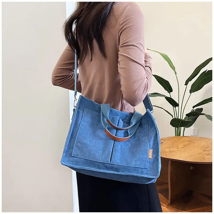 Bag Women's 2022 New South Korea Large Capacity Multi-Pocket Canvas Bag Student Shoulder Crossbody Portable Tote Bag Trendy — feature 31