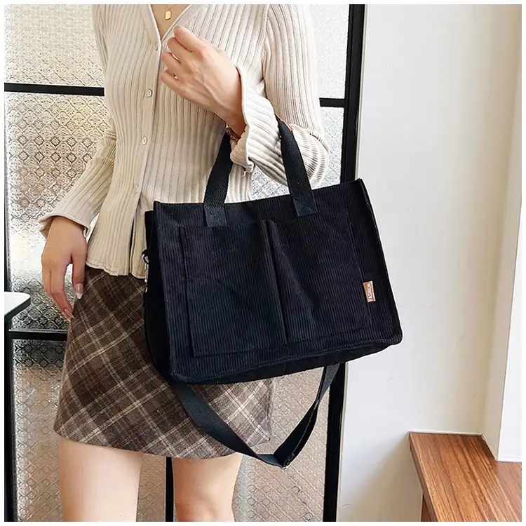 Bag Women's 2022 New South Korea Large Capacity Multi-Pocket Canvas Bag Student Shoulder Crossbody Portable Tote Bag Trendy — feature 32