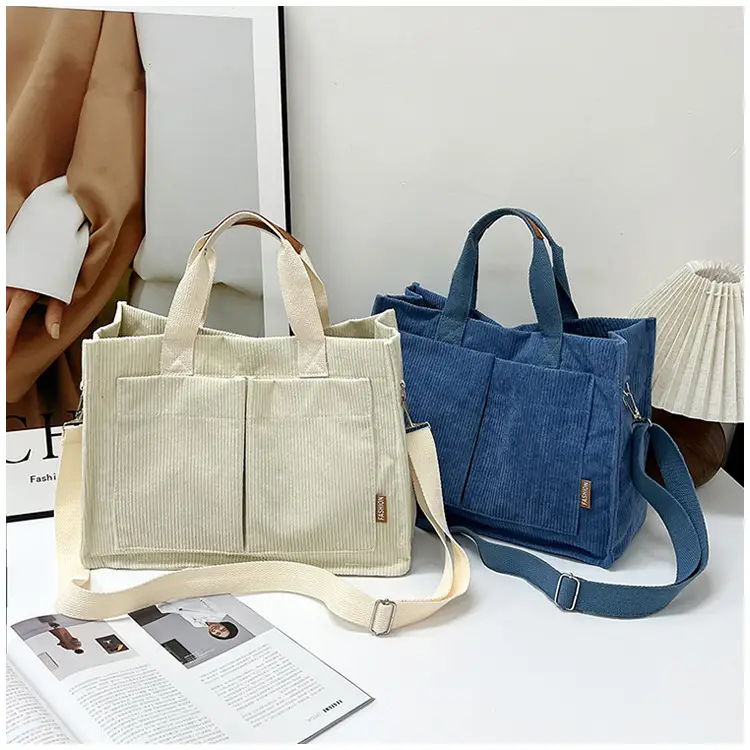 Bag Women's 2022 New South Korea Large Capacity Multi-Pocket Canvas Bag Student Shoulder Crossbody Portable Tote Bag Trendy — feature 35
