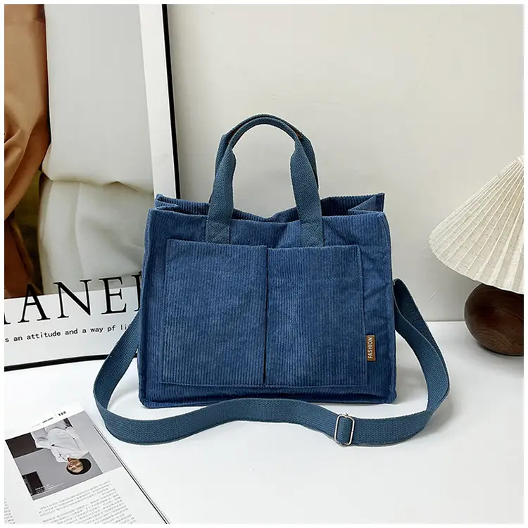 Bag Women's 2022 New South Korea Large Capacity Multi-Pocket Canvas Bag Student Shoulder Crossbody Portable Tote Bag Trendy — feature 36