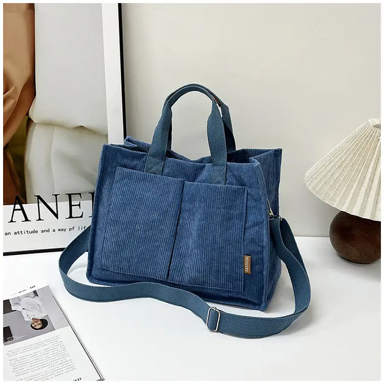 Bag Women's 2022 New South Korea Large Capacity Multi-Pocket Canvas Bag Student Shoulder Crossbody Portable Tote Bag Trendy — feature 37