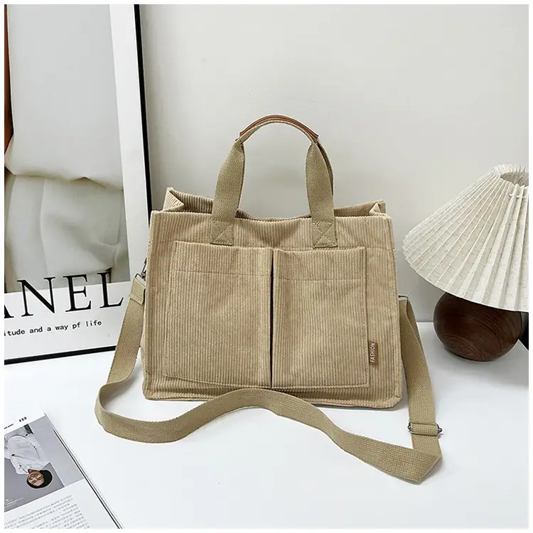 Bag Women's 2022 New South Korea Large Capacity Multi-Pocket Canvas Bag Student Shoulder Crossbody Portable Tote Bag Trendy — feature 38