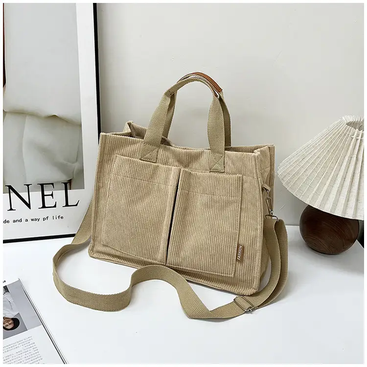 Bag Women's 2022 New South Korea Large Capacity Multi-Pocket Canvas Bag Student Shoulder Crossbody Portable Tote Bag Trendy — feature 39
