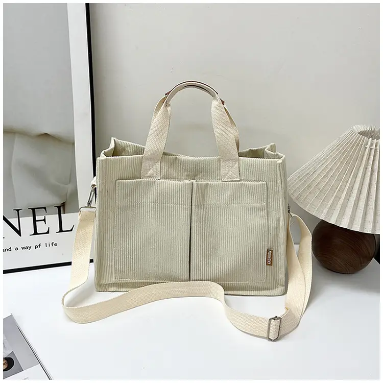 Bag Women's 2022 New South Korea Large Capacity Multi-Pocket Canvas Bag Student Shoulder Crossbody Portable Tote Bag Trendy — feature 42