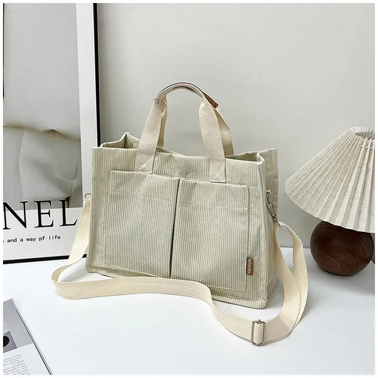 Bag Women's 2022 New South Korea Large Capacity Multi-Pocket Canvas Bag Student Shoulder Crossbody Portable Tote Bag Trendy — feature 43