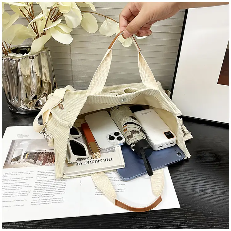 Bag Women's 2022 New South Korea Large Capacity Multi-Pocket Canvas Bag Student Shoulder Crossbody Portable Tote Bag Trendy — feature 44