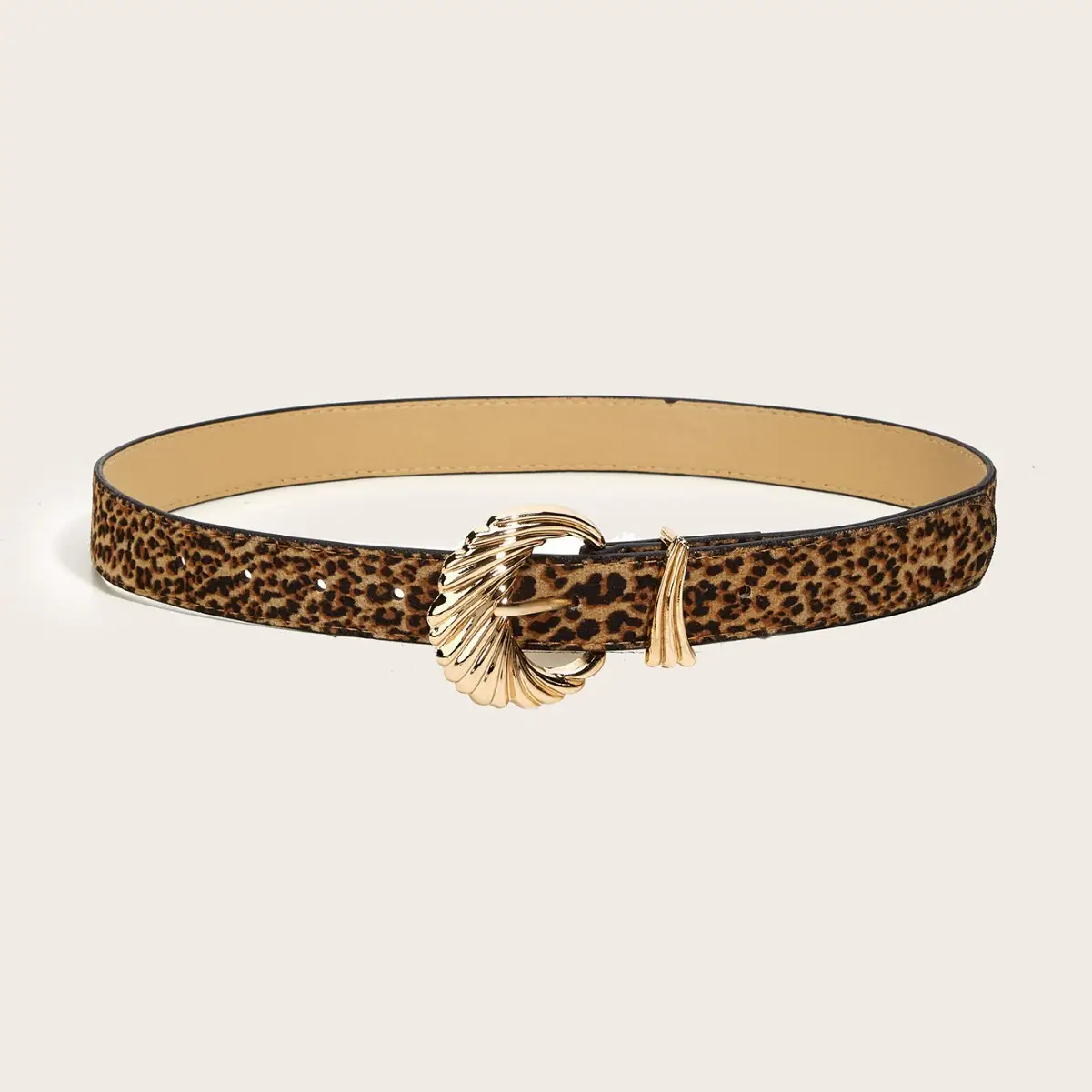 Vintage Leopard Belt with Gold Buckle for Women - Image 2