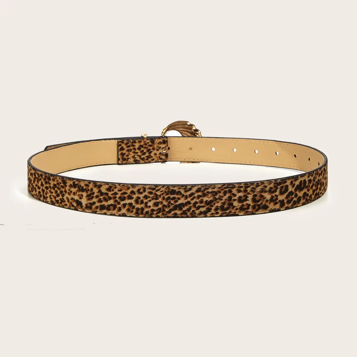 Vintage Leopard Belt with Gold Buckle for Women - Image 4