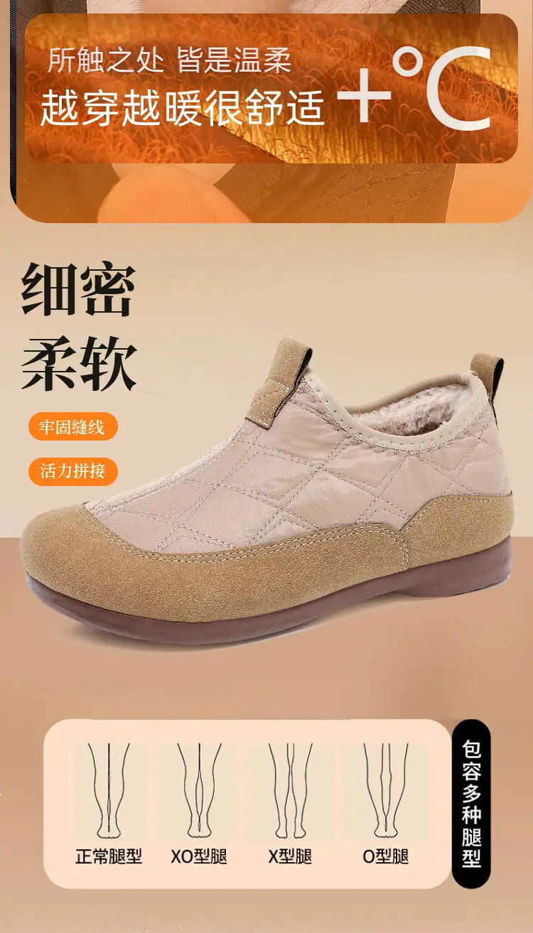 Cotton shoes women 2024 winter new fleece-lined thickened warm pedal soft bottom non-slip mother shoes snow boots — feature 8