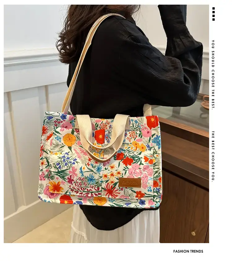 Korean Style Floral Tote Bag 2024 New Style — feature 1