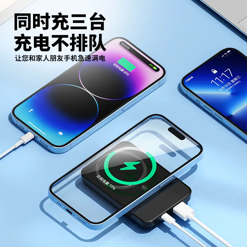 Cross-border explosions Magsafe magnetic wireless charging treasure 22.5W super fast charging 20000 mA mobile power supply