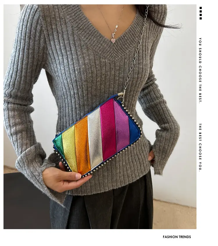 Rainbow Striped Shoulder Bag for Women 2024 — feature 1