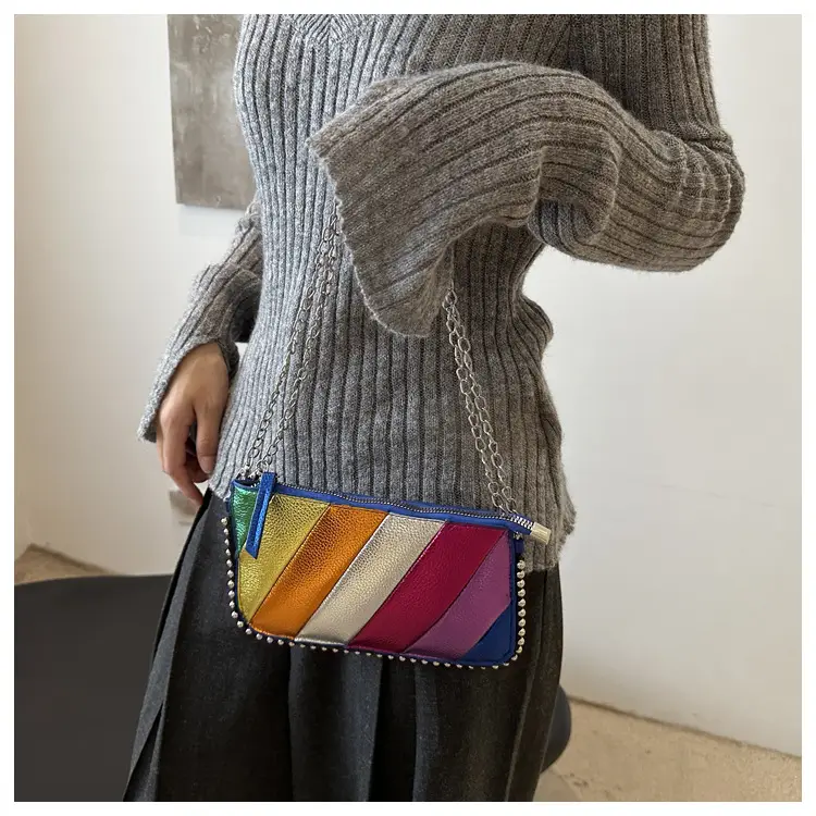 Rainbow Striped Shoulder Bag for Women 2024 — feature 15