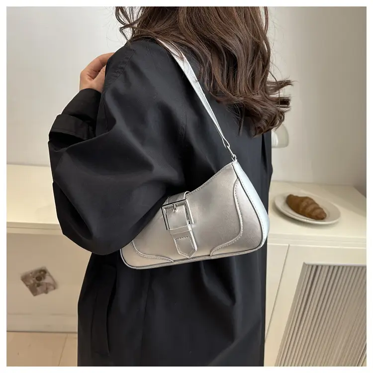 Women's Vintage Shoulder Bag Beige Square Design β feature 15