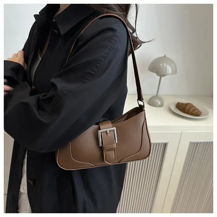 Women's Vintage Shoulder Bag Beige Square Design β feature 9